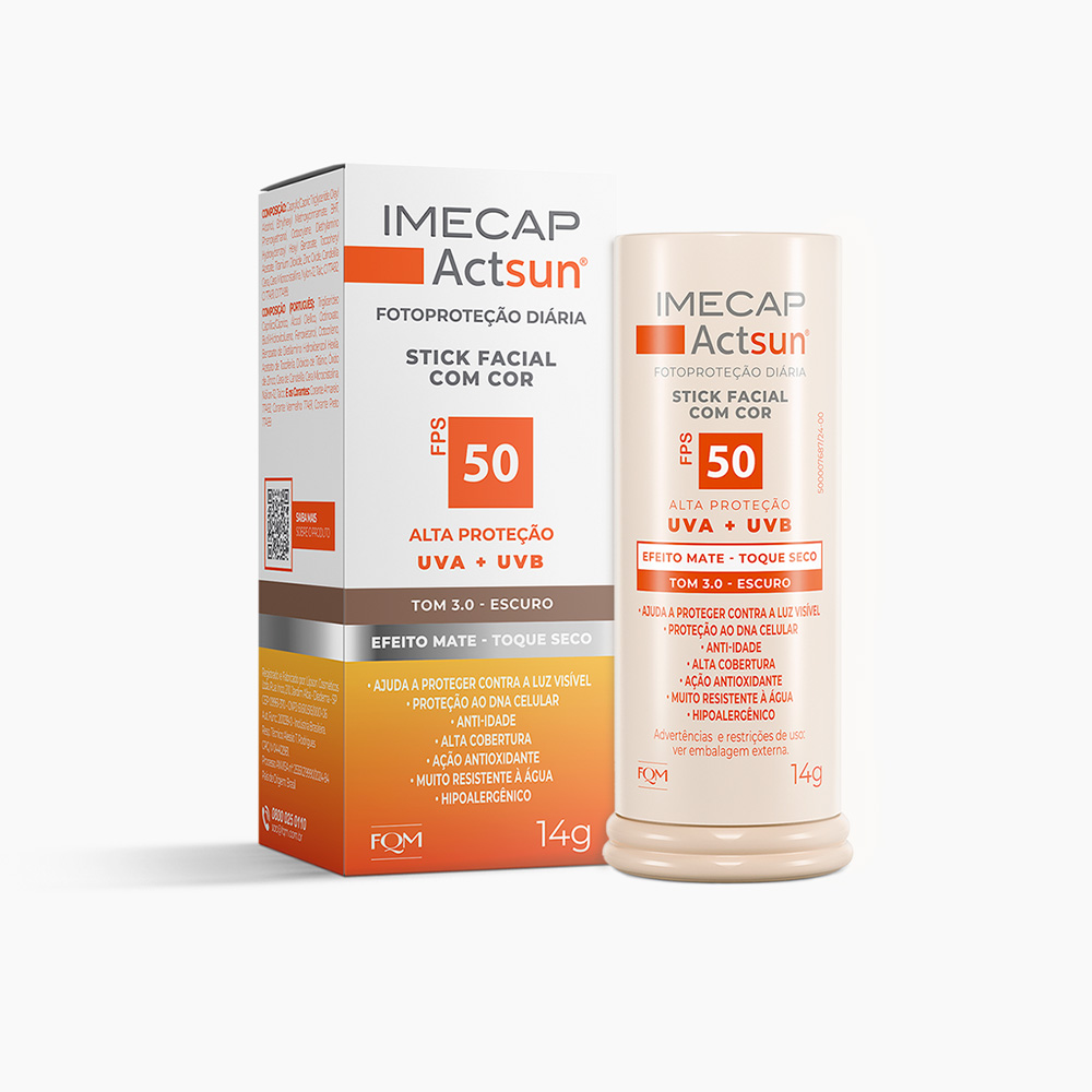 PROTETOR SOLAR EM BAST&Atilde;O COM COR ESCURO - IMECAP ACTSUN