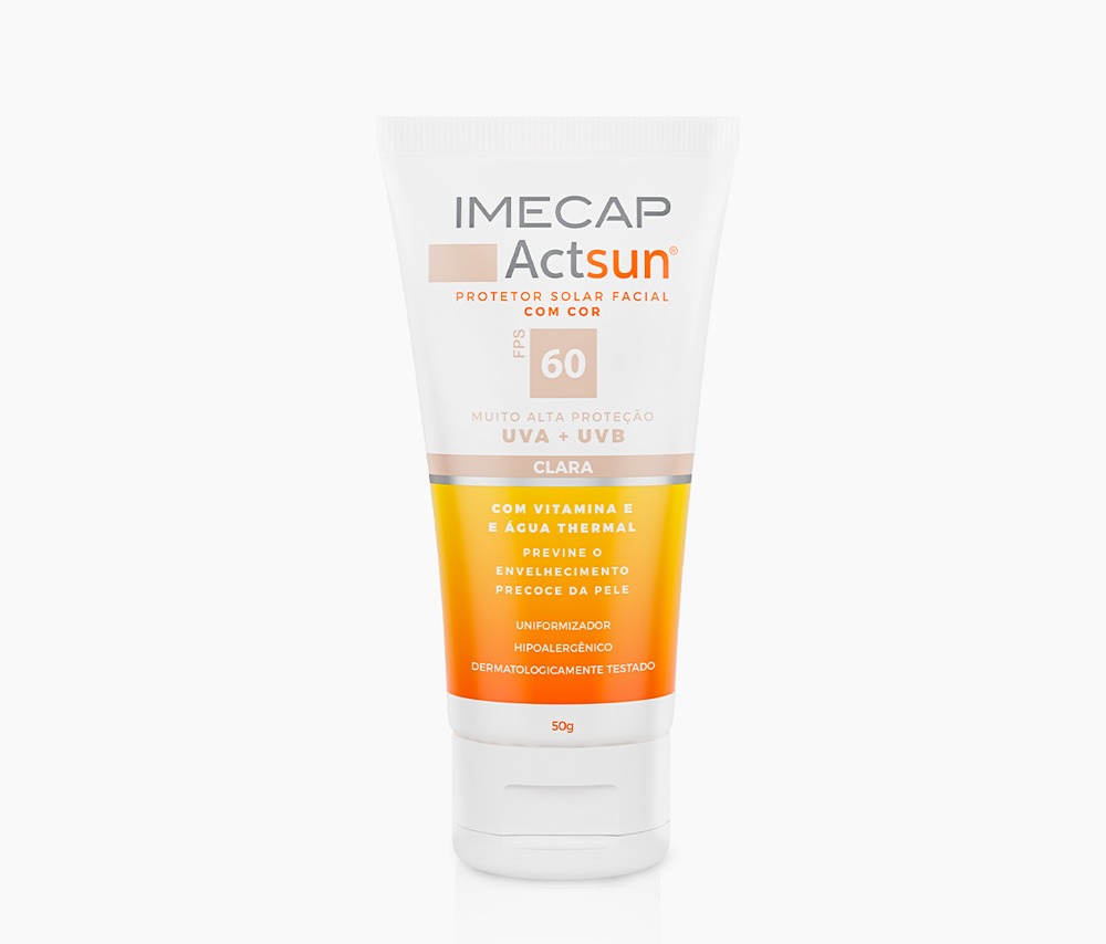 PROTETOR SOLAR EM CREME COM COR CLARO - IMECAP ACTSUN