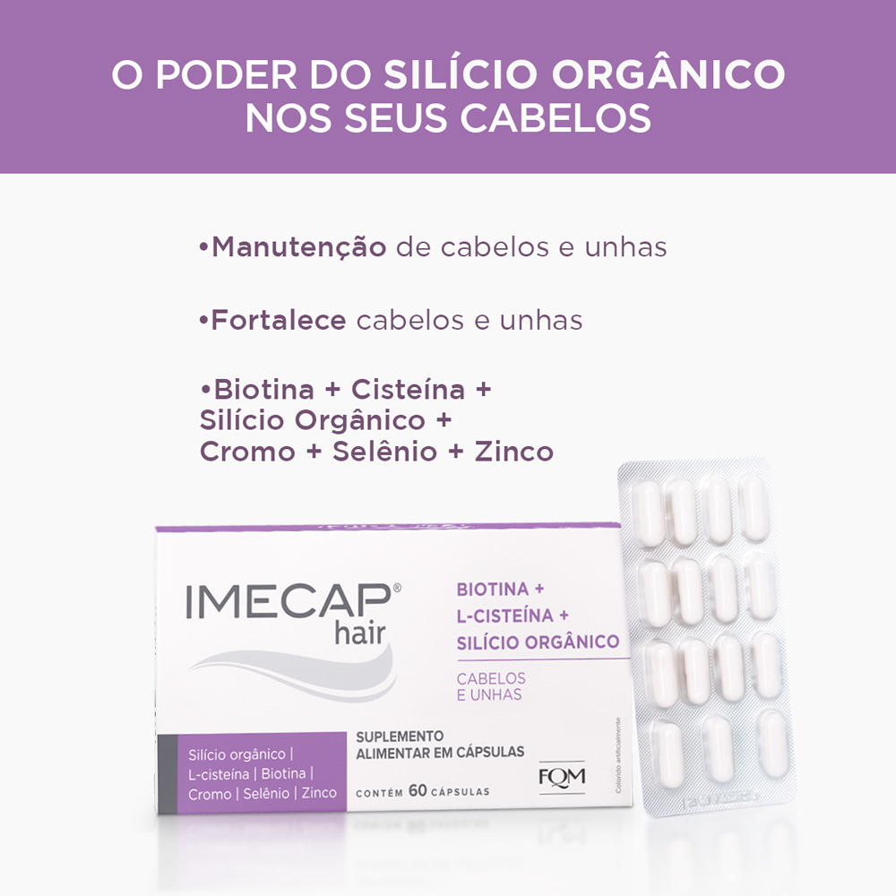 IMECAP HAIR SIL&Iacute;CIO ORG&Acirc;NICO - 60 C&Aacute;PSULAS