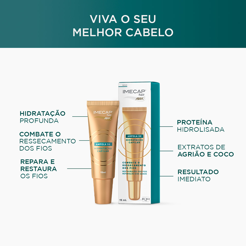 AMPOLA DE HIDRATA&Ccedil;&Atilde;O - IMECAP HAIR MAX