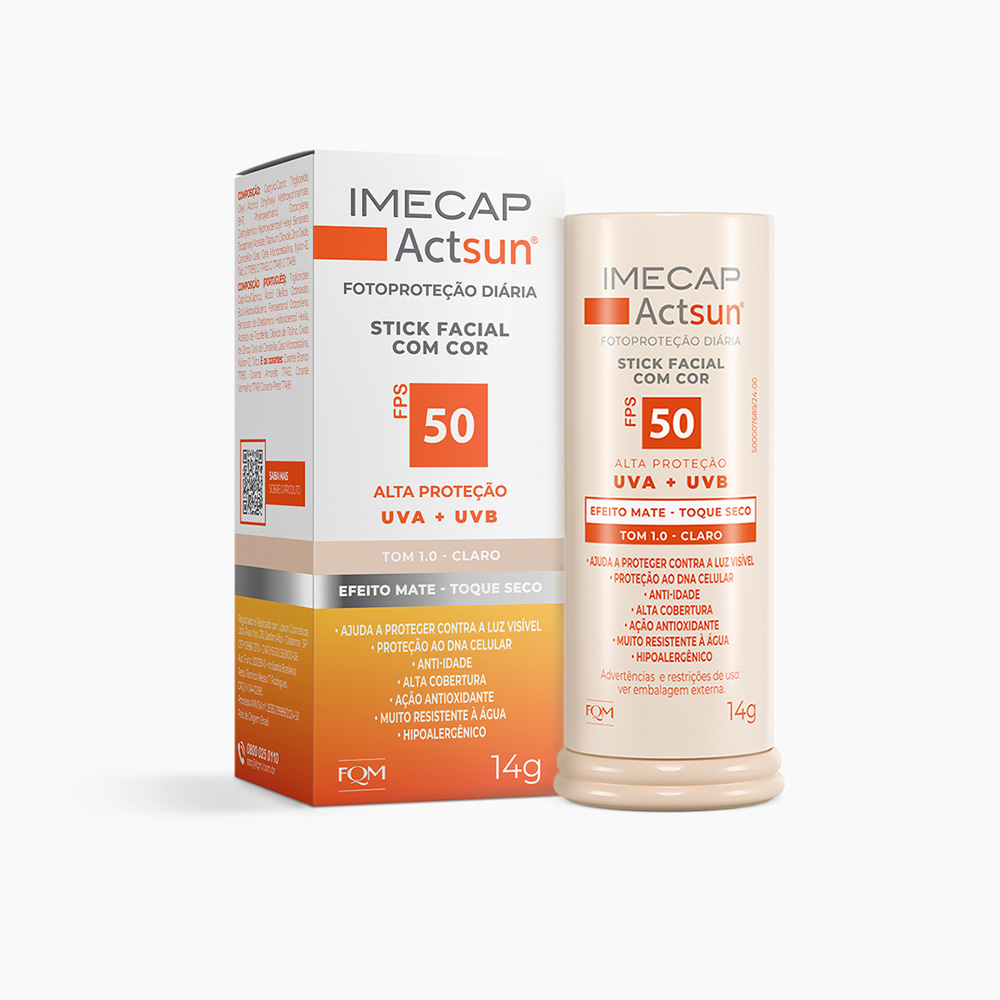 PROTETOR SOLAR EM BAST&Atilde;O COM COR - IMECAP ACTSUN