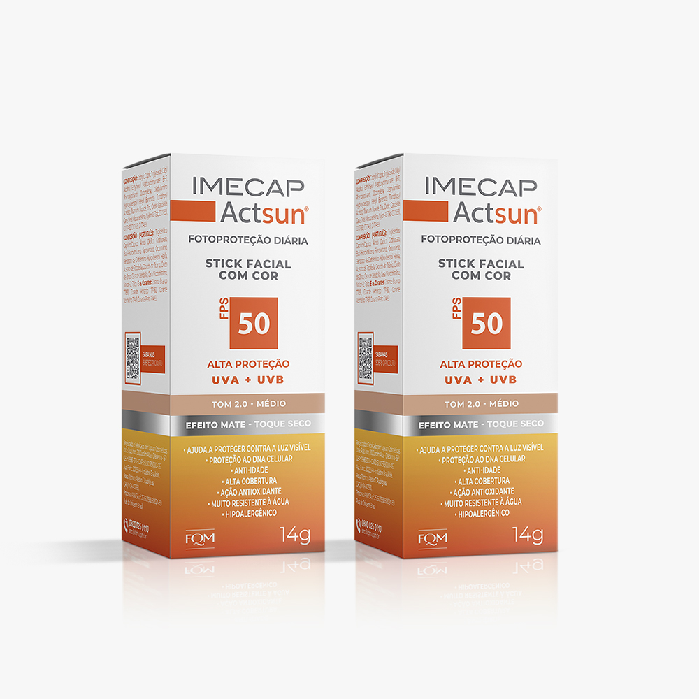 KIT IMECAP ACTSUN BAST&Atilde;O COM COR 2 UNIDADES